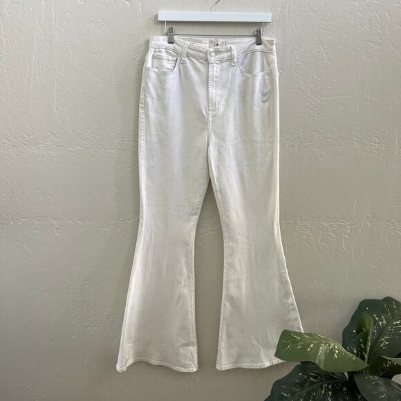 NEW $238 7 For All Mankind Mega Flare Jean in Clean White - Picture 5 of 7
